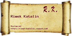 Rimek Katalin névjegykártya